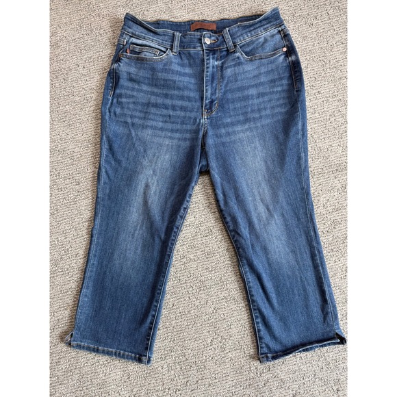 Judy Blue Denim - Judy Blue Skinny Fit Capri Jeans Medium Wash Side Slit 14W JB72113MD-CO-PL